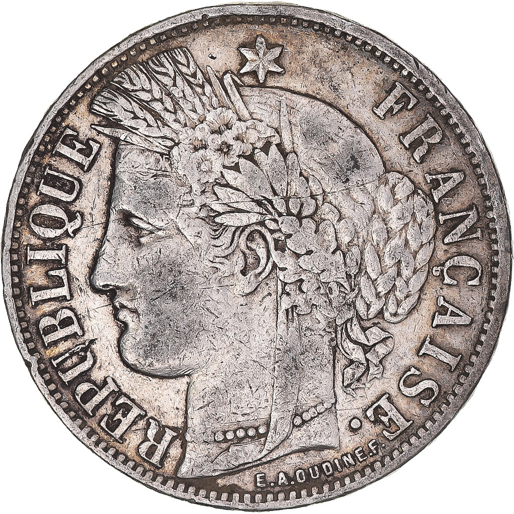 Moneta, Francia, Cérès, 5 Francs, 1870, Bordeaux, MB+, Argento, KM:818.2