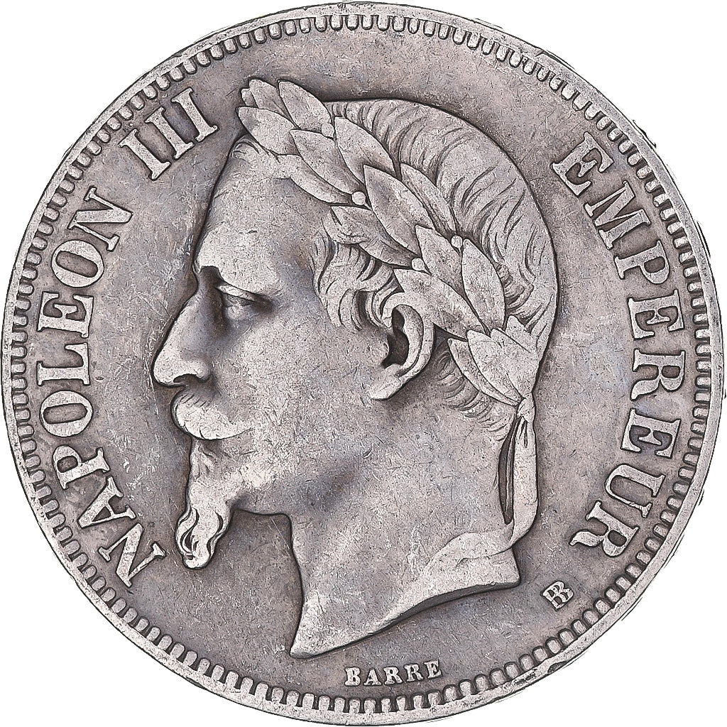 Coin, France, Napoléon III, 5 Francs, 1870, Strasbourg, VF(20-25), Silver