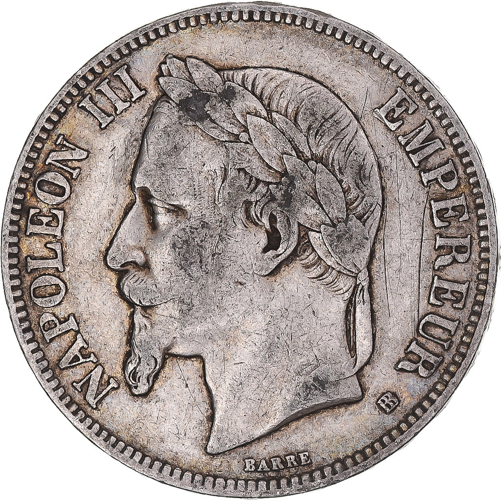 Coin, France, Napoléon III, 5 Francs, 1870, Strasbourg, VF(30-35), Silver