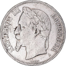 Moneta, Francia, Napoleon III, 5 Francs, 1870, Paris, MB, Argento, KM:799.1