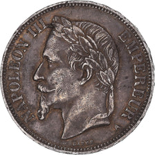 Coin, France, Napoleon III, 5 Francs, 1870, Paris, EF(40-45), Silver, KM:799.1