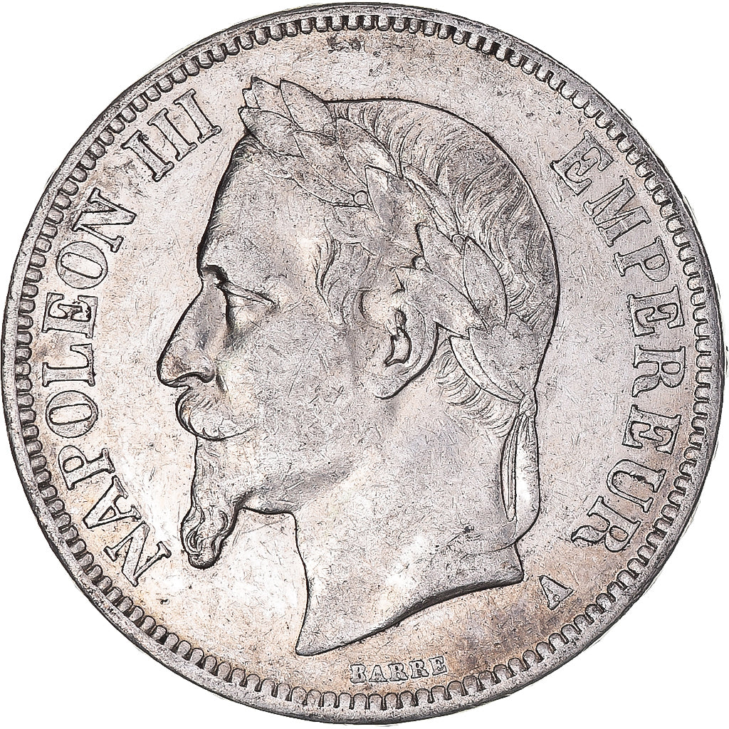 Coin, France, Napoleon III, 5 Francs, 1869, Paris, VF(30-35), Silver, KM:799.1
