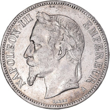 Coin, France, Napoleon III, 5 Francs, 1869, Paris, VF(30-35), Silver, KM:799.1