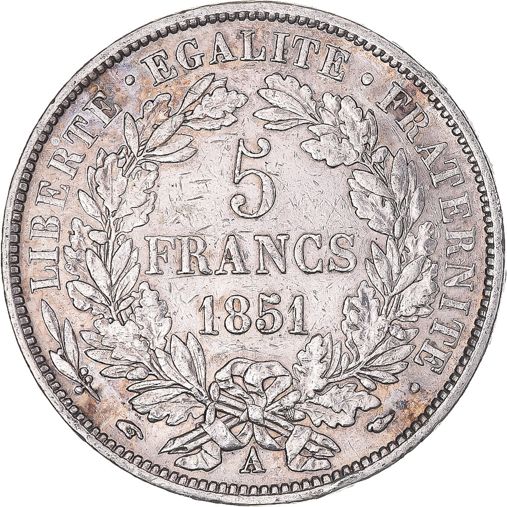 Coin, France, Cérès, 5 Francs, 1851, Paris, EF(40-45), Silver, KM:761.1