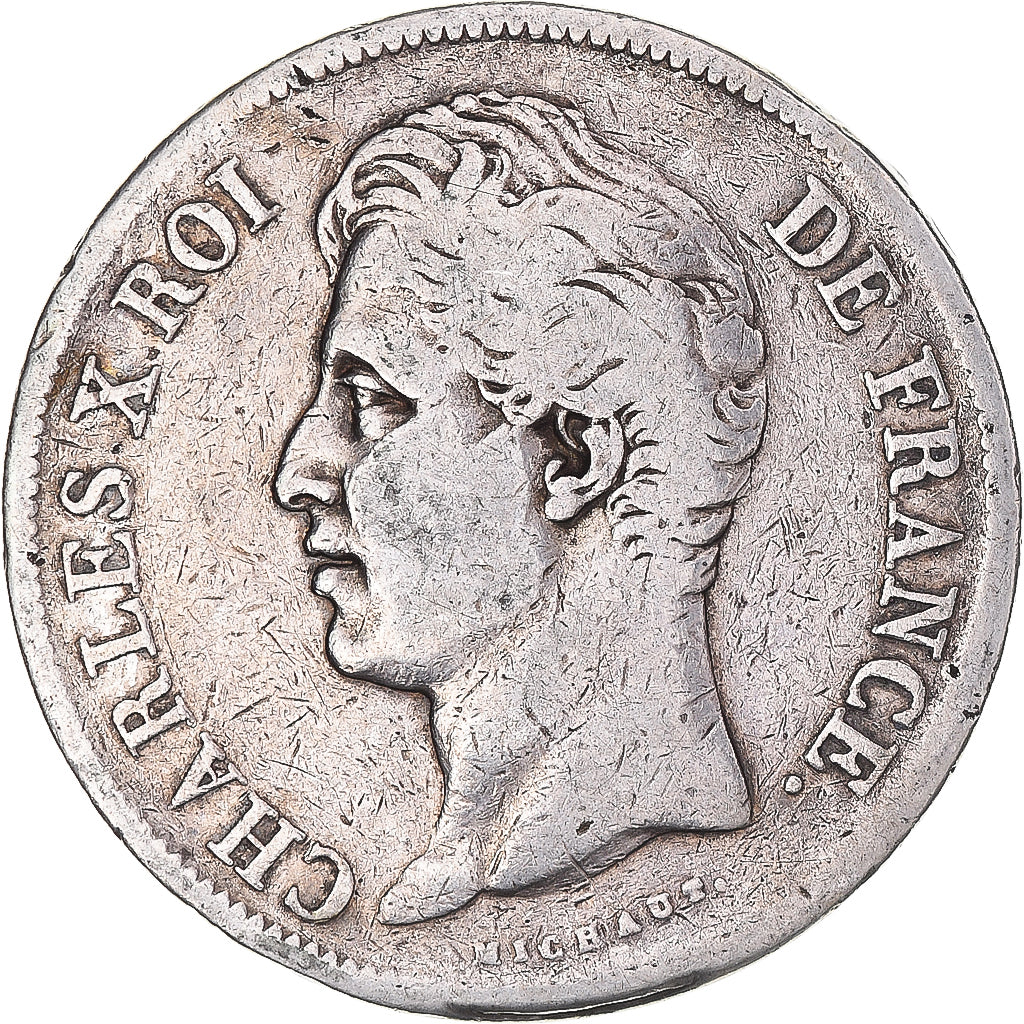 Coin, France, Charles X, 5 Francs, 1829, Lyon, VF(20-25), Silver, KM:728.4