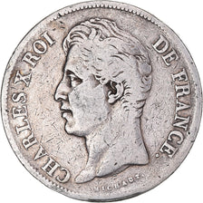 Coin, France, Charles X, 5 Francs, 1829, Lyon, VF(20-25), Silver, KM:728.4