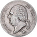 Moneda, Francia, Louis XVIII, 5 Francs, 1818, Rouen, BC+, Plata, KM:711.2