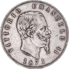 Munten, Italië, Vittorio Emanuele II, 5 Lire, 1871, Milan, FR+, Zilver, KM:8.3