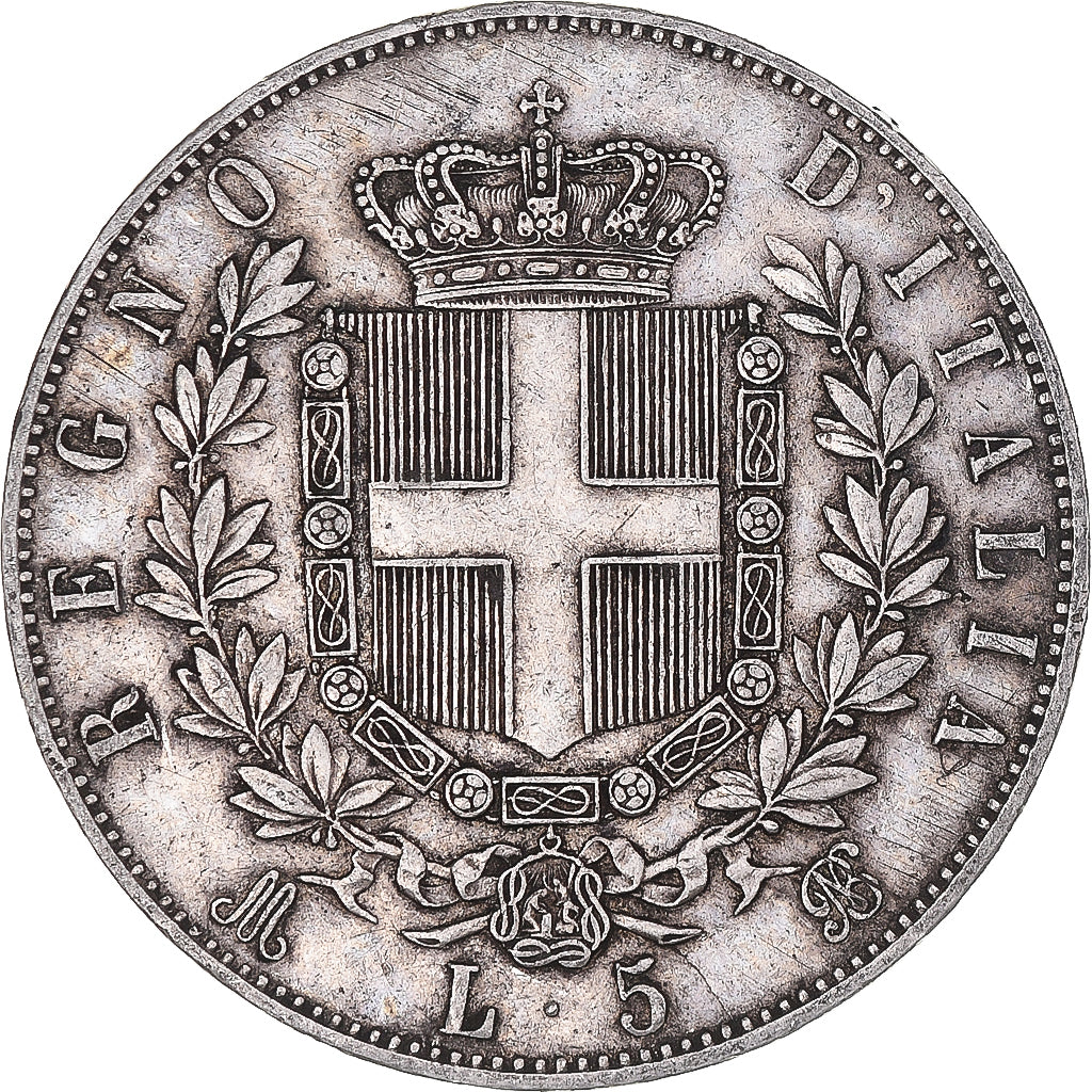 Munten, Italië, Vittorio Emanuele II, 5 Lire, 1871, Milan, FR+, Zilver, KM:8.3