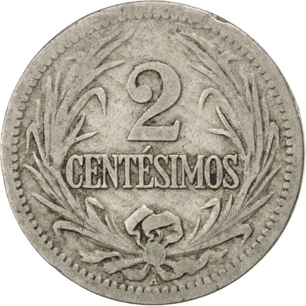 URUGUAY, 2 Centesimos, 1901, Uruguay Mint, KM #20, VF(30-35), Copper-Nickel,...