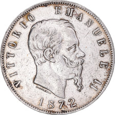 Coin, Italy, Vittorio Emanuele II, 5 Lire, 1872, Milan, VF(30-35), Silver