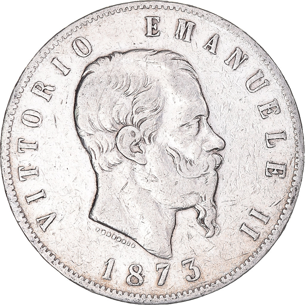 Monnaie, Italie, Vittorio Emanuele II, 5 Lire, 1873, Milan, TB, Argent, KM:8.3