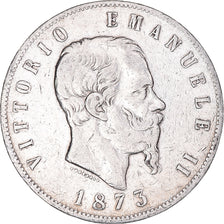 Monnaie, Italie, Vittorio Emanuele II, 5 Lire, 1873, Milan, TB, Argent, KM:8.3