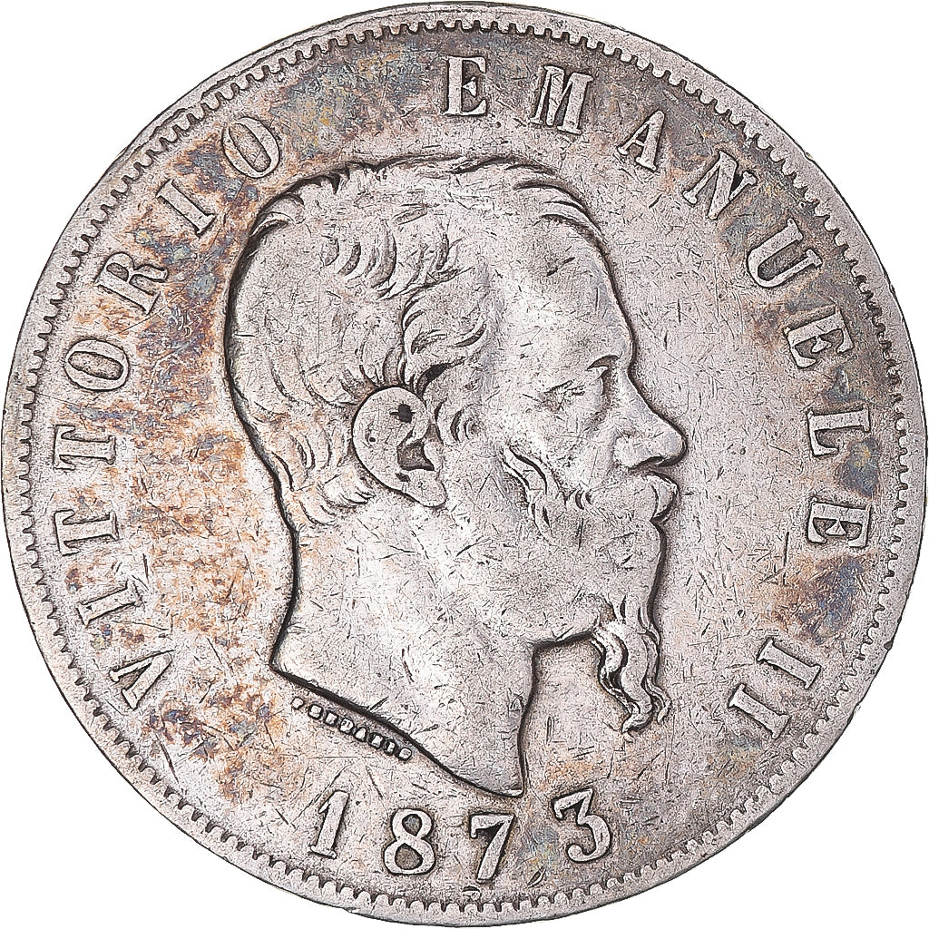Monnaie, Italie, Vittorio Emanuele II, 5 Lire, 1873, Milan, TB, Argent, KM:8.3