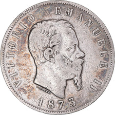 Monnaie, Italie, Vittorio Emanuele II, 5 Lire, 1873, Milan, TB, Argent, KM:8.3