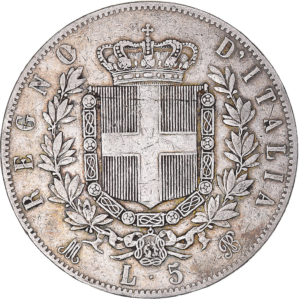 Monnaie, Italie, Vittorio Emanuele II, 5 Lire, 1873, Milan, TB, Argent, KM:8.3