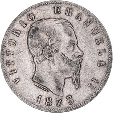 Monnaie, Italie, Vittorio Emanuele II, 5 Lire, 1873, Milan, TB+, Argent, KM:8.3