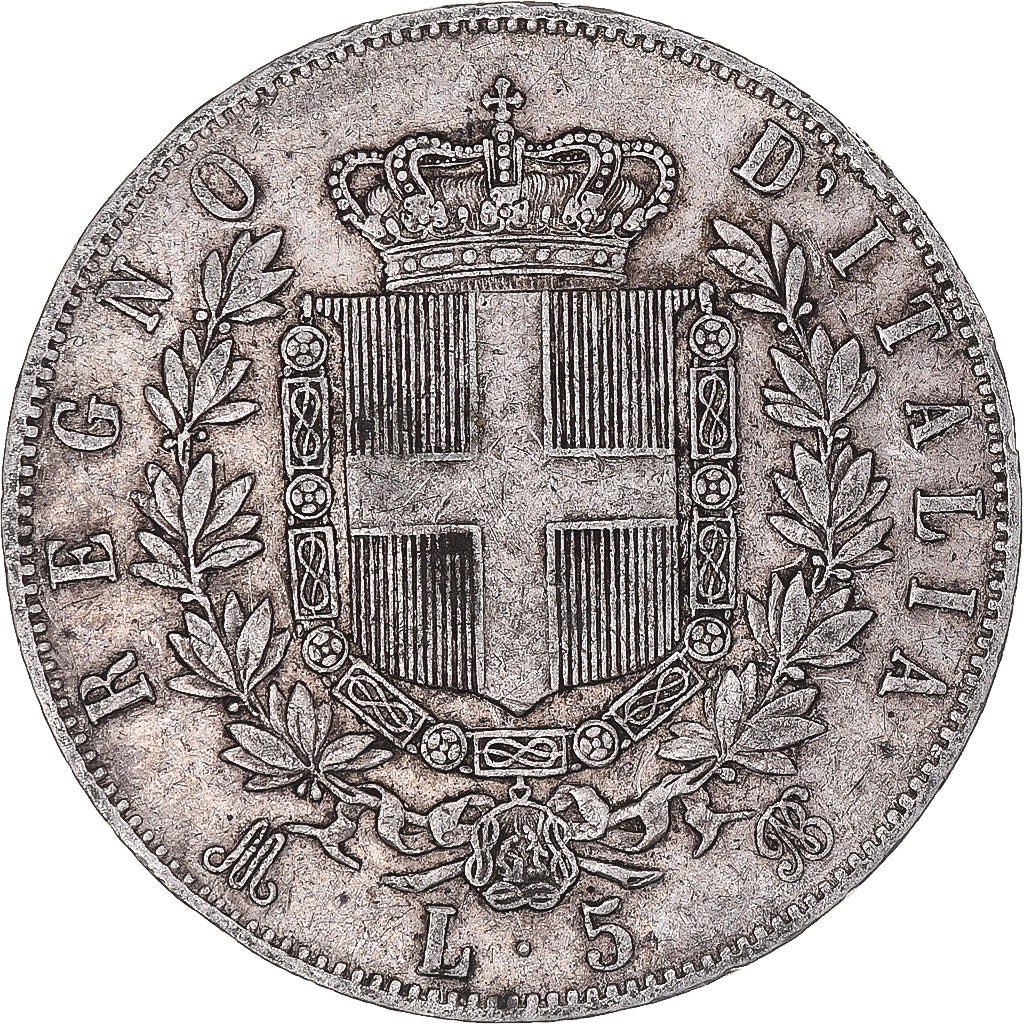 Monnaie, Italie, Vittorio Emanuele II, 5 Lire, 1873, Milan, TB+, Argent, KM:8.3
