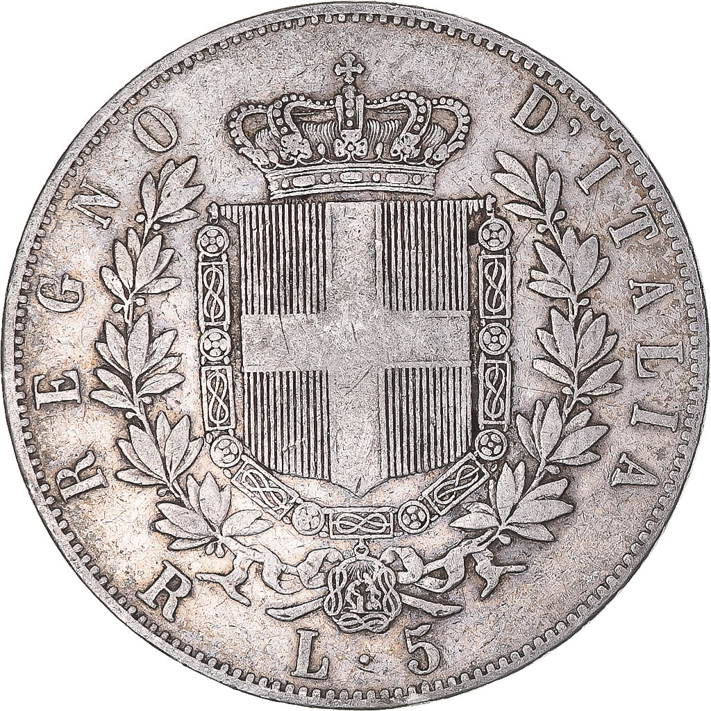 Monnaie, Italie, Vittorio Emanuele II, 5 Lire, 1876, Rome, TB, Argent, KM:8.4