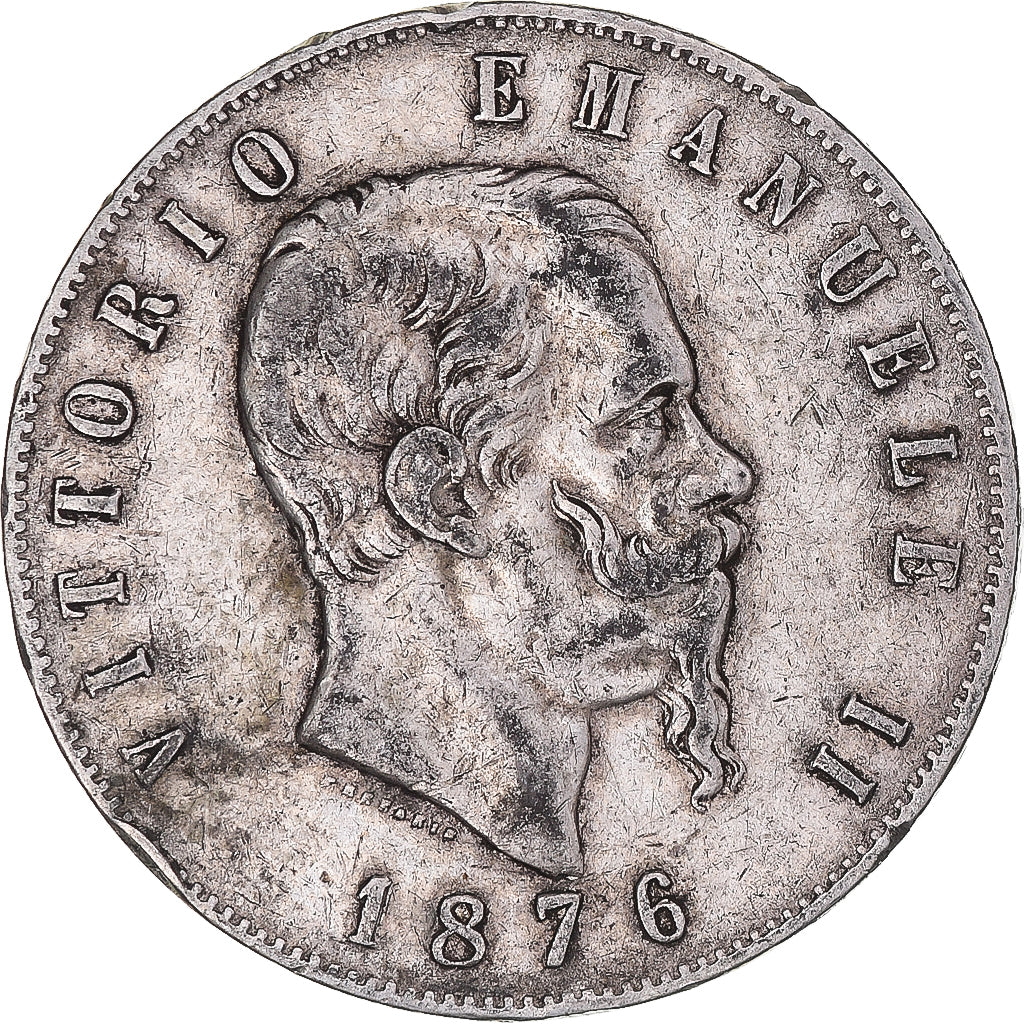 Monnaie, Italie, Vittorio Emanuele II, 5 Lire, 1876, Rome, TB, Argent, KM:8.4