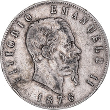Monnaie, Italie, Vittorio Emanuele II, 5 Lire, 1876, Rome, TB, Argent, KM:8.4