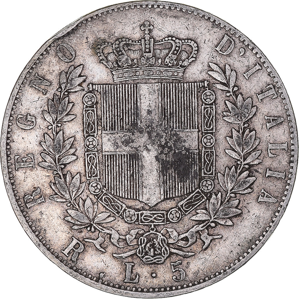 Monnaie, Italie, Vittorio Emanuele II, 5 Lire, 1876, Rome, TB, Argent, KM:8.4