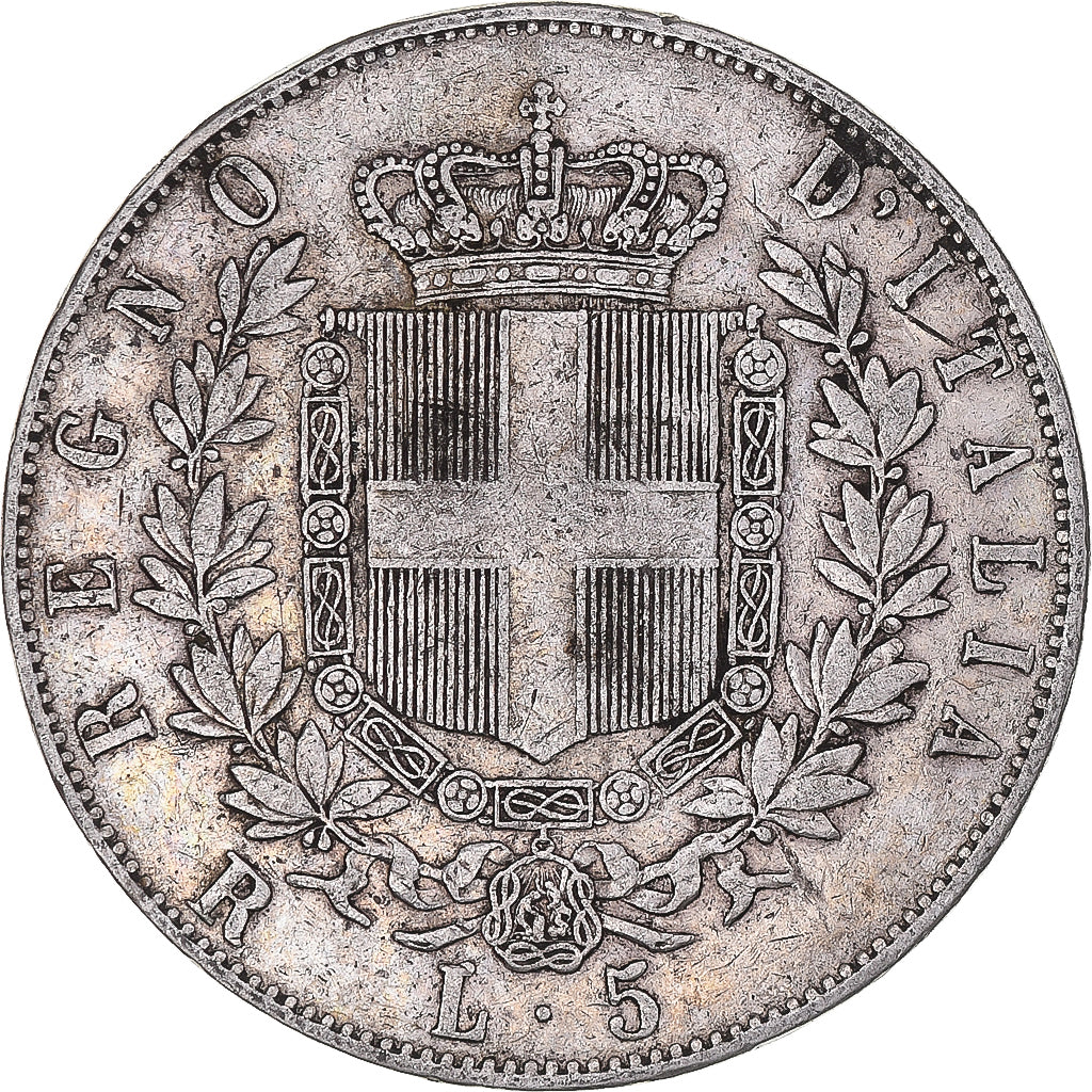Monnaie, Italie, Vittorio Emanuele II, 5 Lire, 1876, Rome, TB, Argent, KM:8.4
