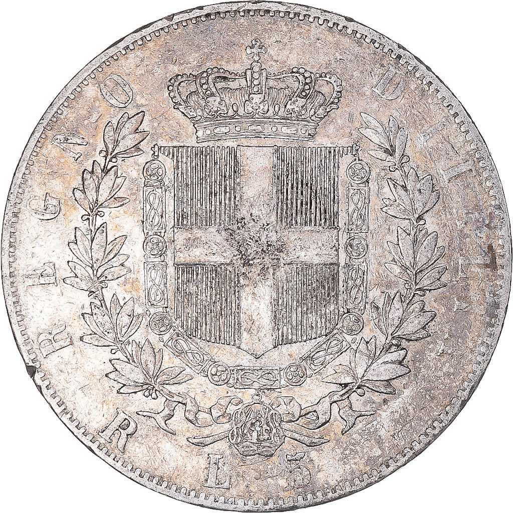 Monnaie, Italie, Vittorio Emanuele II, 5 Lire, 1877, Rome, TB+, Argent, KM:8.4