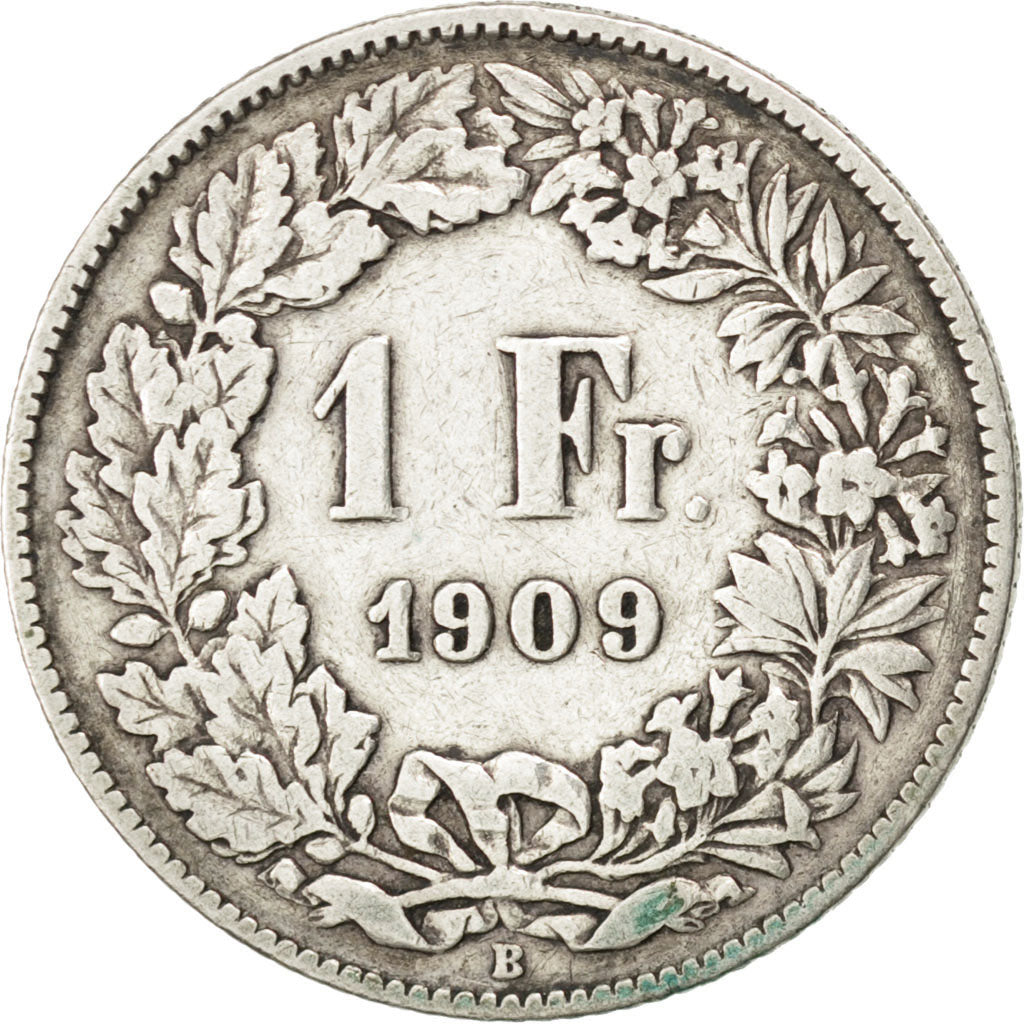 Coin, Switzerland, Franc, 1909, Bern, VF(30-35), Silver, KM:24