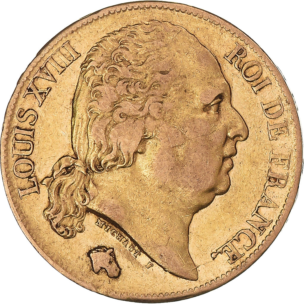 Münze, Frankreich, Louis XVIII, 20 Francs, 1824, Paris, S+, Gold, KM:712.1