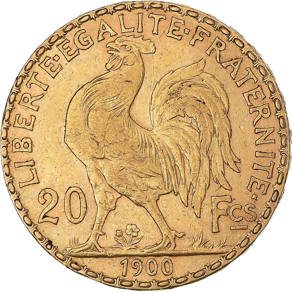 Moneda, Francia, Marianne, 20 Francs, 1900, Paris, MBC, Oro, KM:847