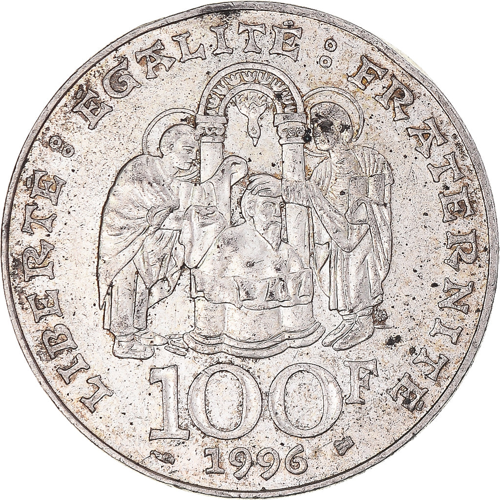 Coin, France, Clovis, 100 Francs, 1996, AU(50-53), Silver, KM:1180, Gadoury:953