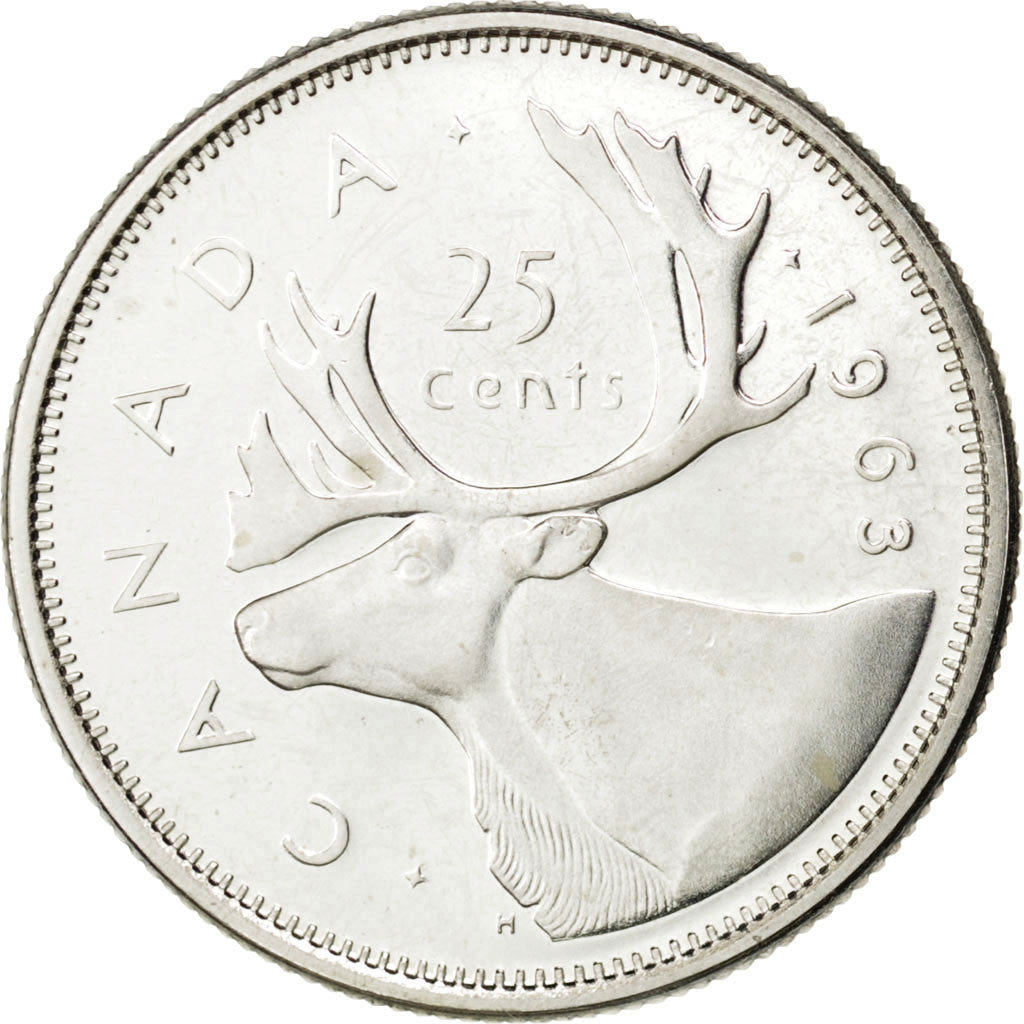 Coin, Canada, Elizabeth II, 25 Cents, 1963, Ottawa, AU(55-58), Silver, KM:52