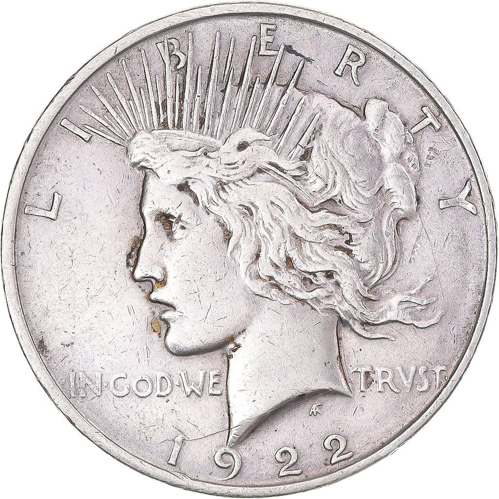 Coin, United States, Peace Dollar, Dollar, 1922, U.S. Mint, Denver, VF(30-35)