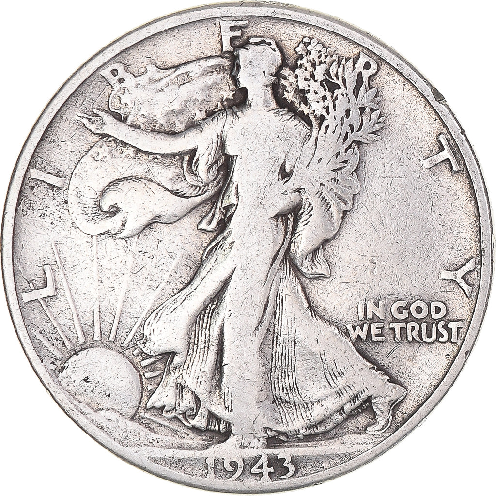 Coin, United States, Half Dollar, 1943, Philadelphia, VF(20-25), Silver, KM:142