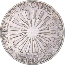 Coin, GERMANY - FEDERAL REPUBLIC, 10 Mark, 1972, Karlsruhe, EF(40-45), Silver