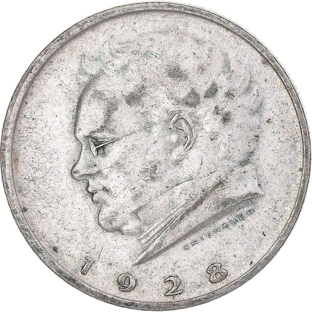 Moeda, Áustria, 2 Schilling, 1928, Vienna, EF(40-45), Prata, KM:2843