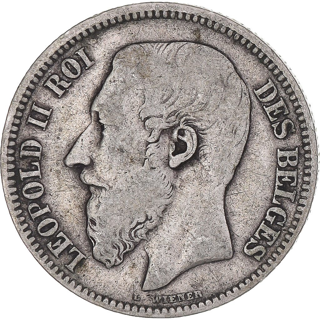 Coin, Belgium, Leopold II, 2 Francs, 2 Frank, 1868, VF(30-35), Silver, KM:30.1
