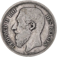 Coin, Belgium, Leopold II, 2 Francs, 2 Frank, 1868, VF(30-35), Silver, KM:30.1
