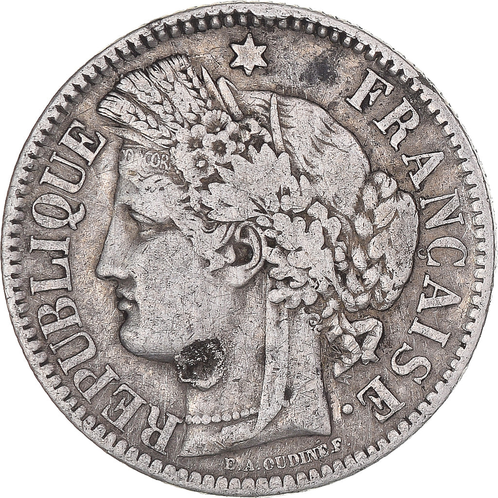 Coin, France, Cérès, 2 Francs, 1871, Bordeaux, VF(20-25), Silver, KM:816.2