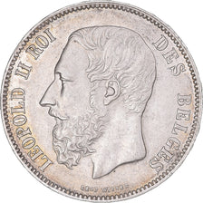 Coin, Belgium, Leopold II, 5 Francs, 5 Frank, 1873, AU(55-58), Silver, KM:24
