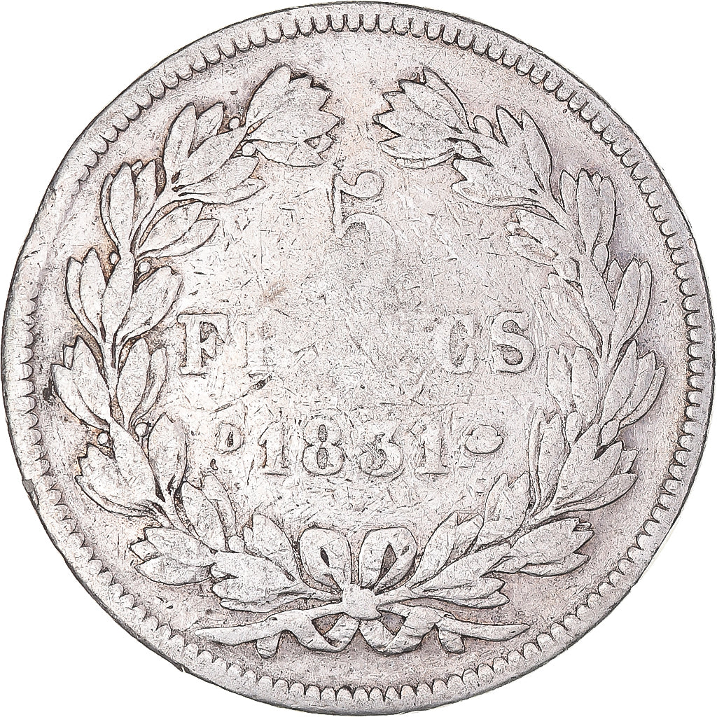 Münze, Frankreich, Louis-Philippe, 5 Francs, 1831, Lyon, SGE+, Silber