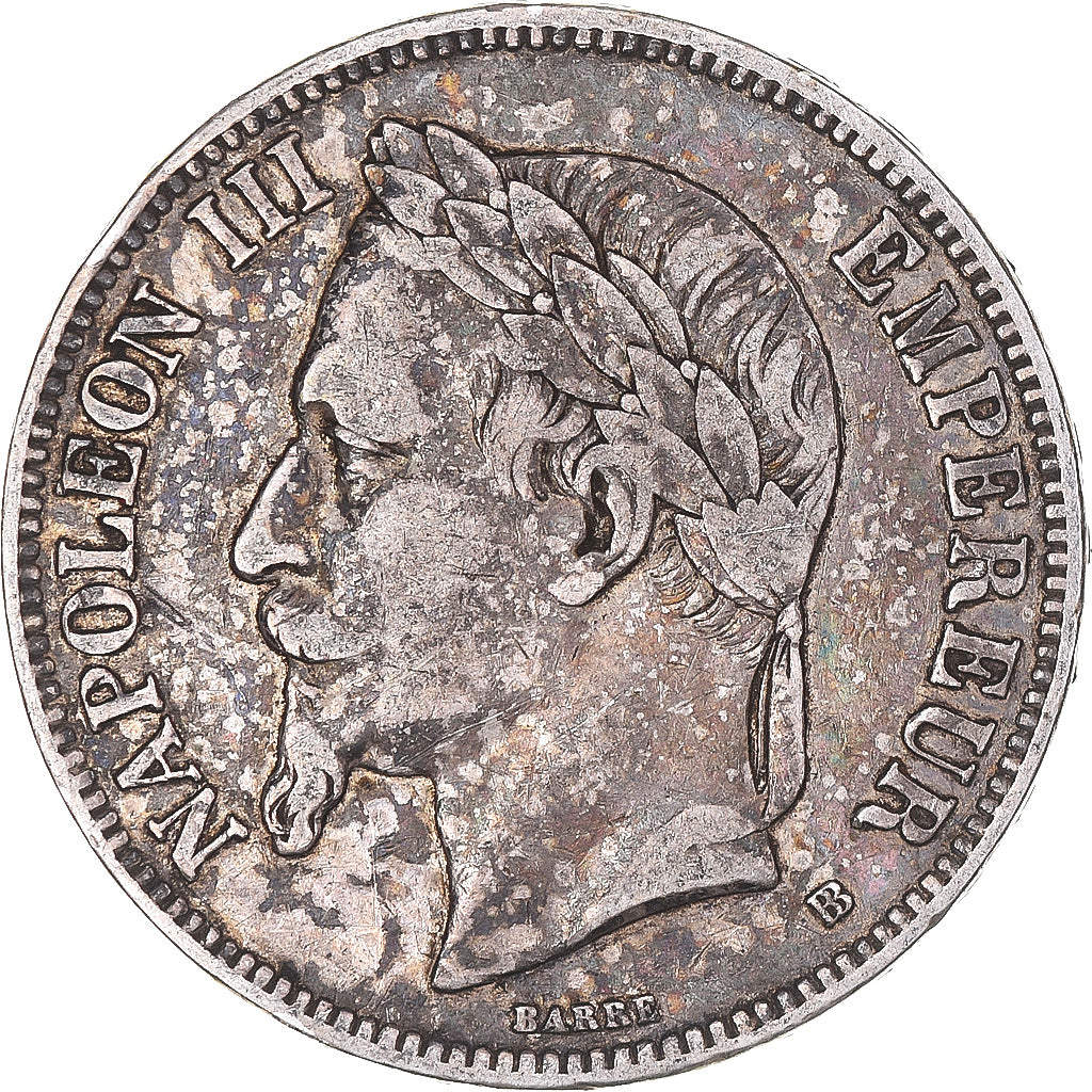 Coin, France, Napoléon III, 5 Francs, 1869, Strasbourg, EF(40-45), Silver