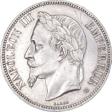Moneta, Francja, Napoléon III, 5 Francs, 1869, Strasbourg, AU(50-53), Srebro