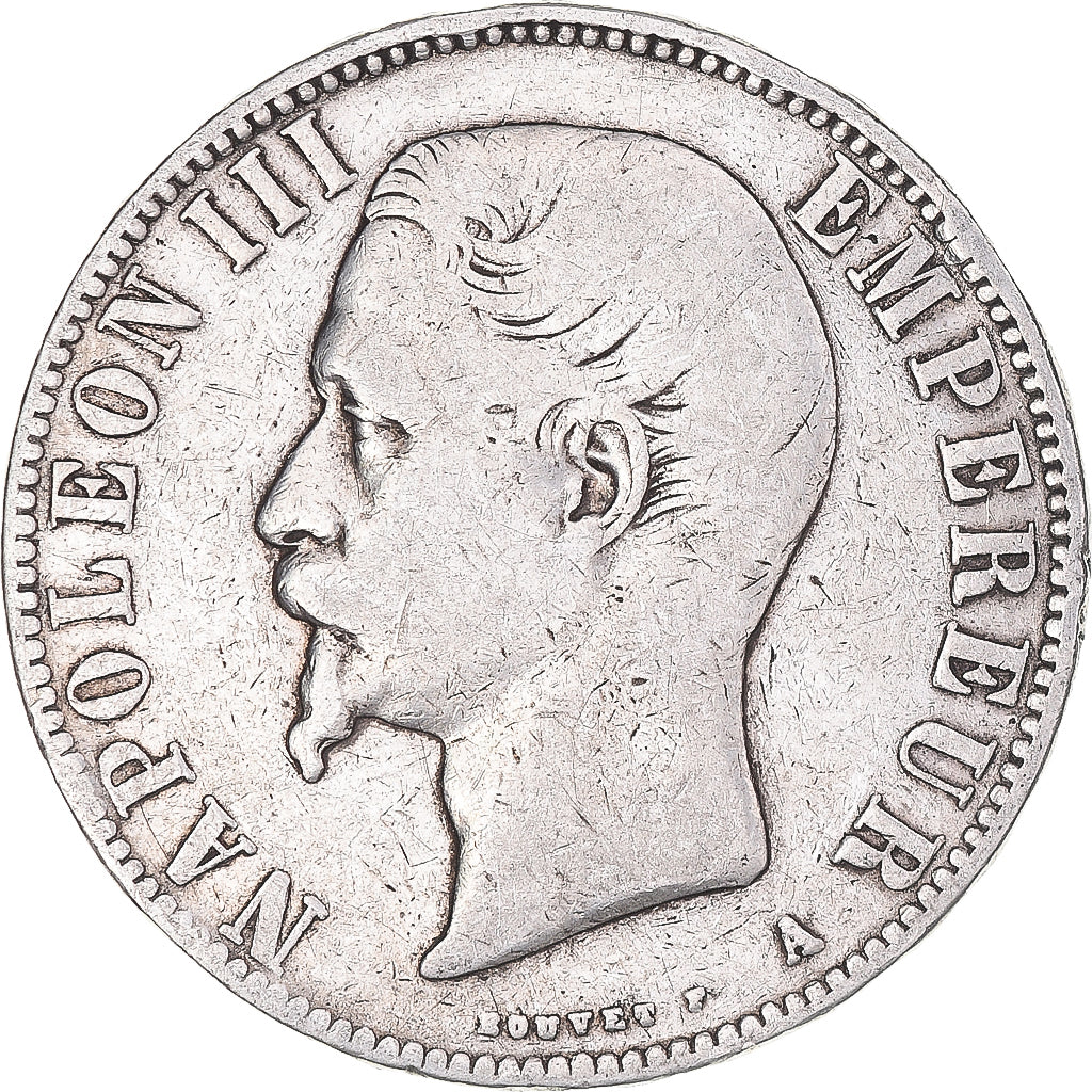 Moeda, França, Napoleon III, 5 Francs, 1856, Paris, VF(20-25), Prata, KM:782.1