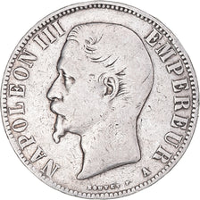 Moeda, França, Napoleon III, 5 Francs, 1856, Paris, VF(20-25), Prata, KM:782.1
