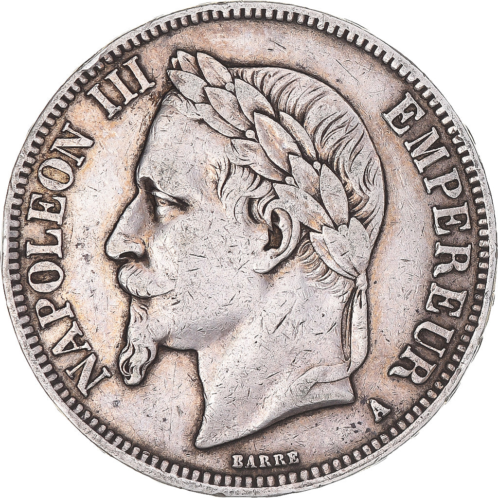 Coin, France, Napoleon III, 5 Francs, 1867, Paris, VF(30-35), Silver, KM:799.1