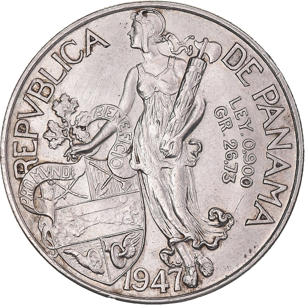 Monnaie, Panama, Balboa, 1947, SUP, Argent, KM:13
