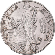 Moneda, Panamá, Balboa, 1947, EBC, Plata, KM:13