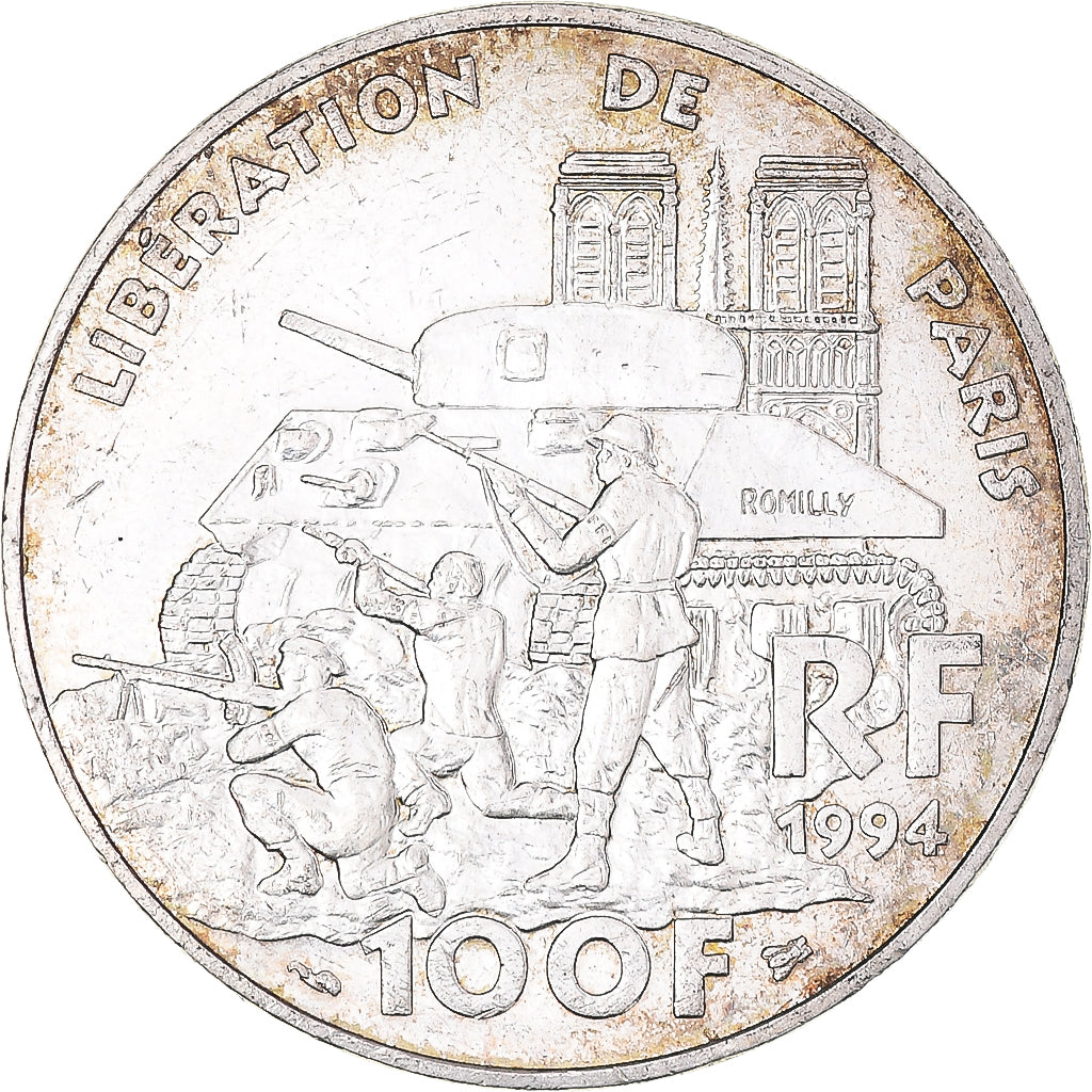Monnaie, France, Libération de Paris, 100 Francs, 1994, TTB+, Argent